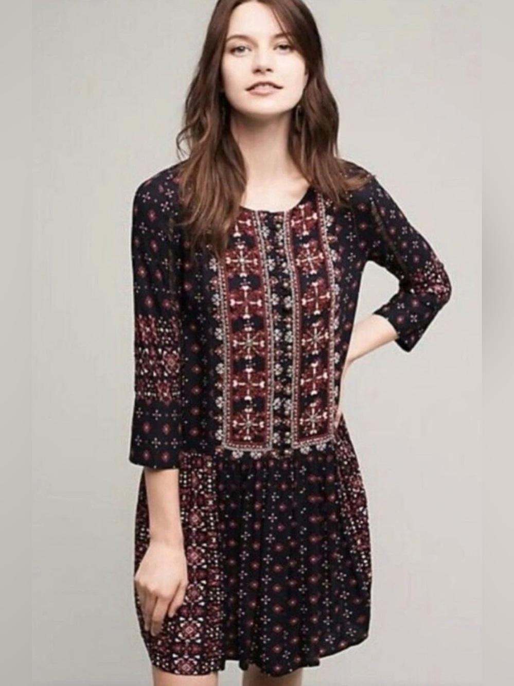 Anthropologie, Vanessa Virginia, Kaleidoscope embroidered mini dress. Size M